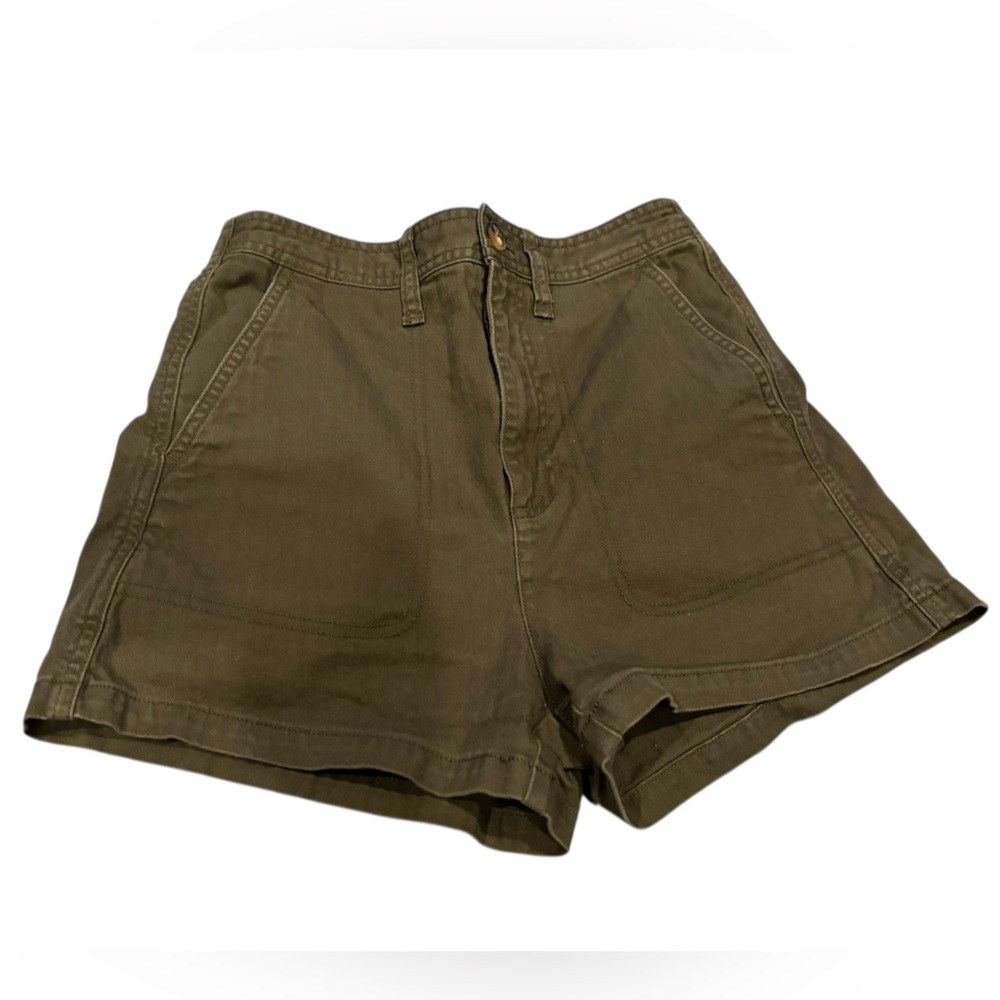 Madewell Women's Olive Green Elastic Waist & Button Closure Shorts‎ Size XS
